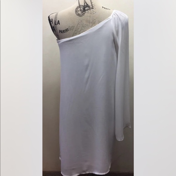 New Vero Moda One Shoulder White Women Dress Shirt Medium Soft Bell Sleeve - Picture 4 of 12